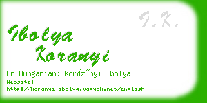 ibolya koranyi business card